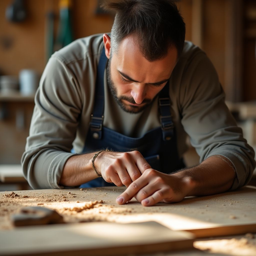 Handwerker bei der Möbelherstellung
